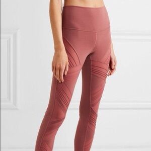 ALO Ultra High Rise Yoga Pink Moto Mesh Paneled Leggings Size Small